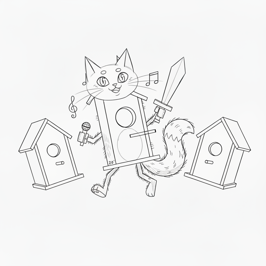 A realistic sketch of a cat dancing, with detailed shading and lines., featured in the blog post titled "How to Draw a Cat: A Simple Guide to Capturing Feline Charm"